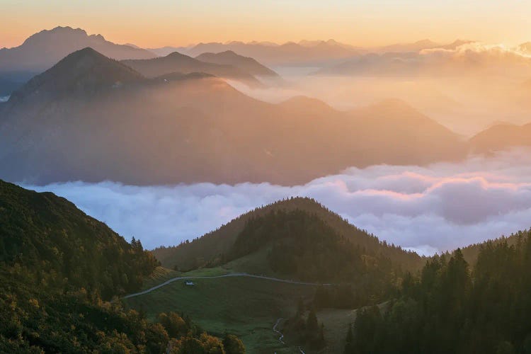 Golden Fall Sunrise Above The Clouds