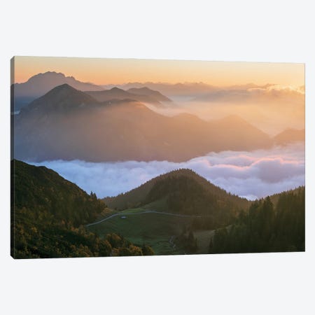Golden Fall Sunrise Above The Clouds Canvas Print #DGG241} by Daniel Gastager Canvas Art