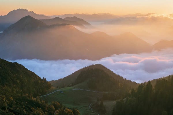 Daniel Gastager: Golden Fall Sunrise Above The Clouds by Daniel Gastager