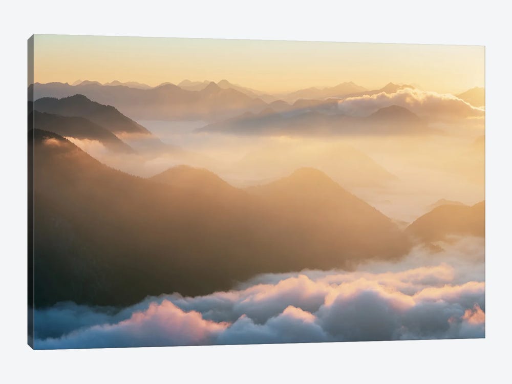 Golden Light Above The Clouds by Daniel Gastager 1-piece Canvas Art