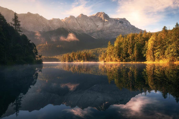 Golden Summer Morning At An Alpine Lake