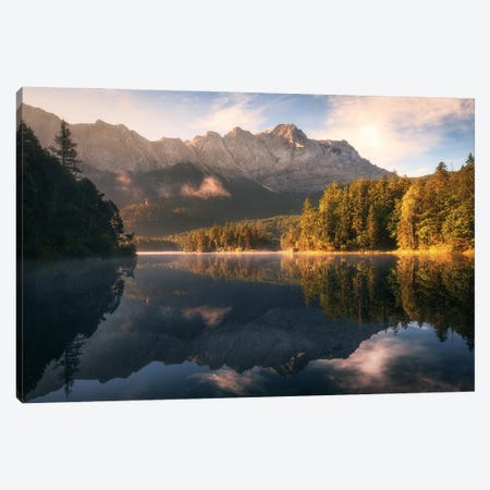 Golden Summer Morning At An Alpine Lake Canvas Print #DGG244} by Daniel Gastager Canvas Print