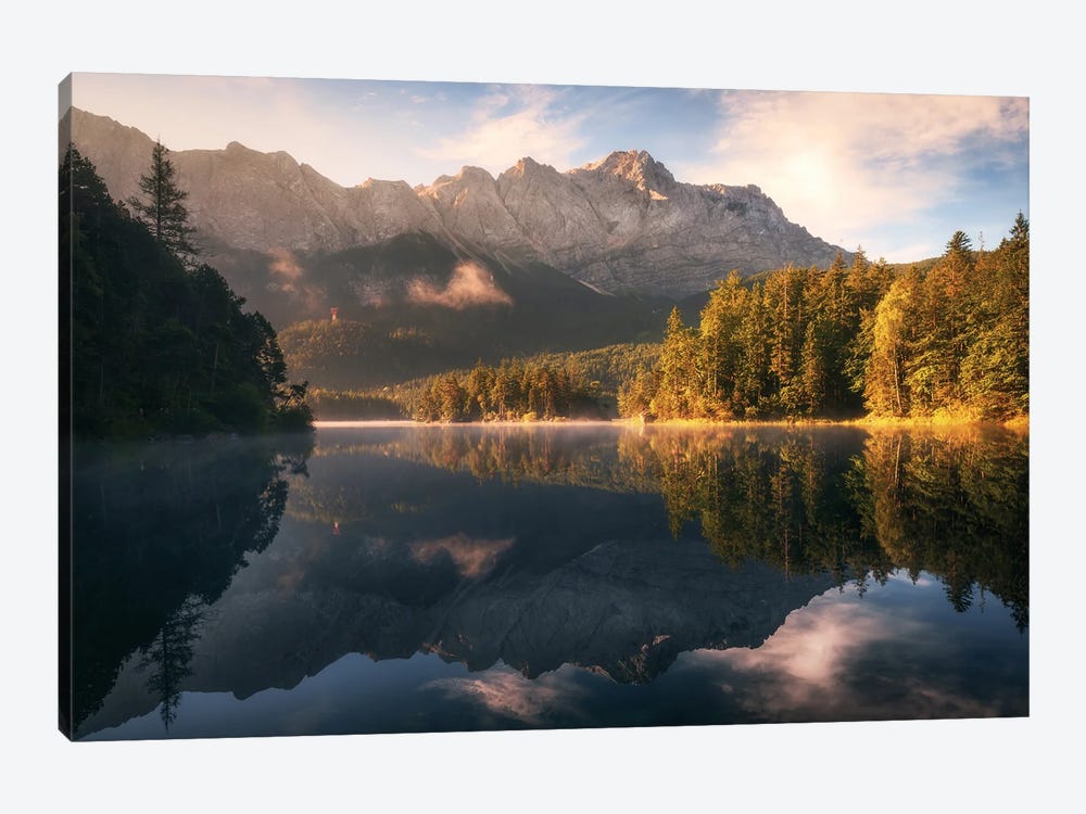 Golden Summer Morning At An Alpine Lake by Daniel Gastager 1-piece Art Print