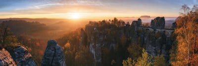 Golden Sunrise Panorama In Eastern Germany by Daniel Gastager canvas print