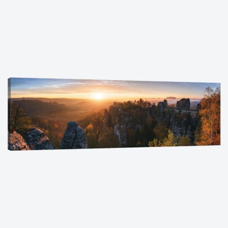 Golden Sunrise Panorama In Eastern Germany Canvas Print #DGG246} by Daniel Gastager Canvas Print