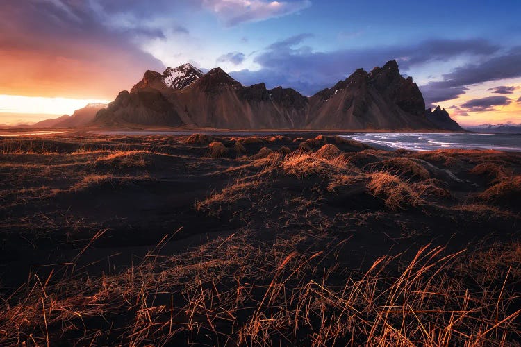 A Stormy Sunset At Stokksnes