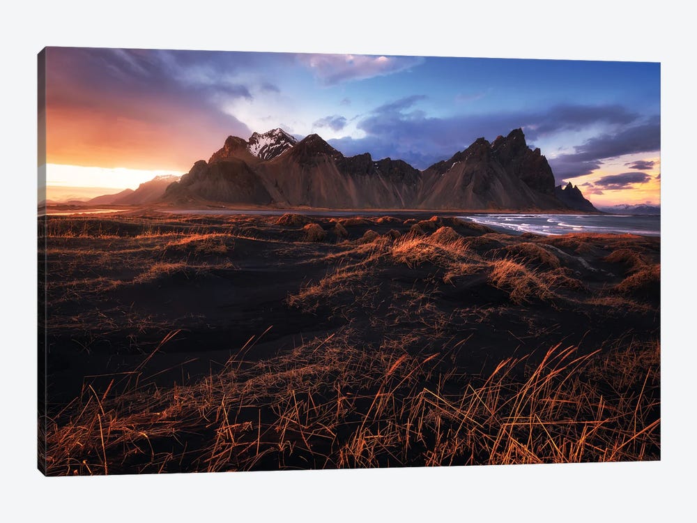 A Stormy Sunset At Stokksnes by Daniel Gastager 1-piece Canvas Art
