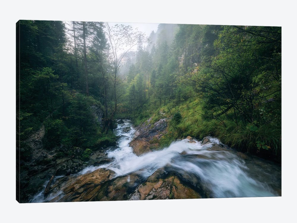 Misty River In The Bavarian Alps by Daniel Gastager 1-piece Canvas Artwork