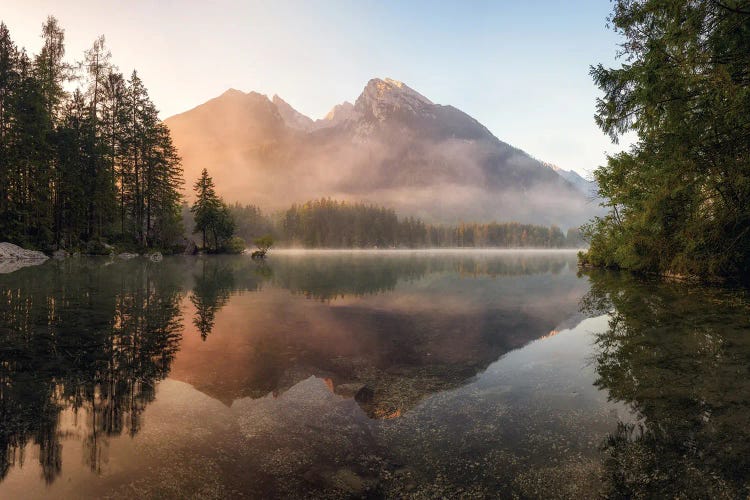 Misty Summer Morning In The German Alps