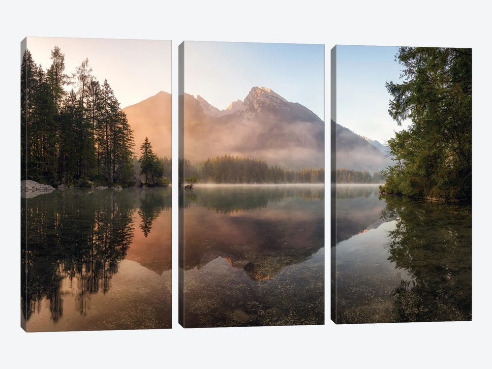 Misty Summer Morning In The German Alps by Daniel Gastager 3-piece Canvas Art Print