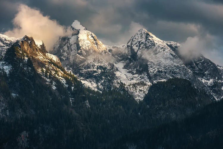 Moody Mountain View In The German Alps