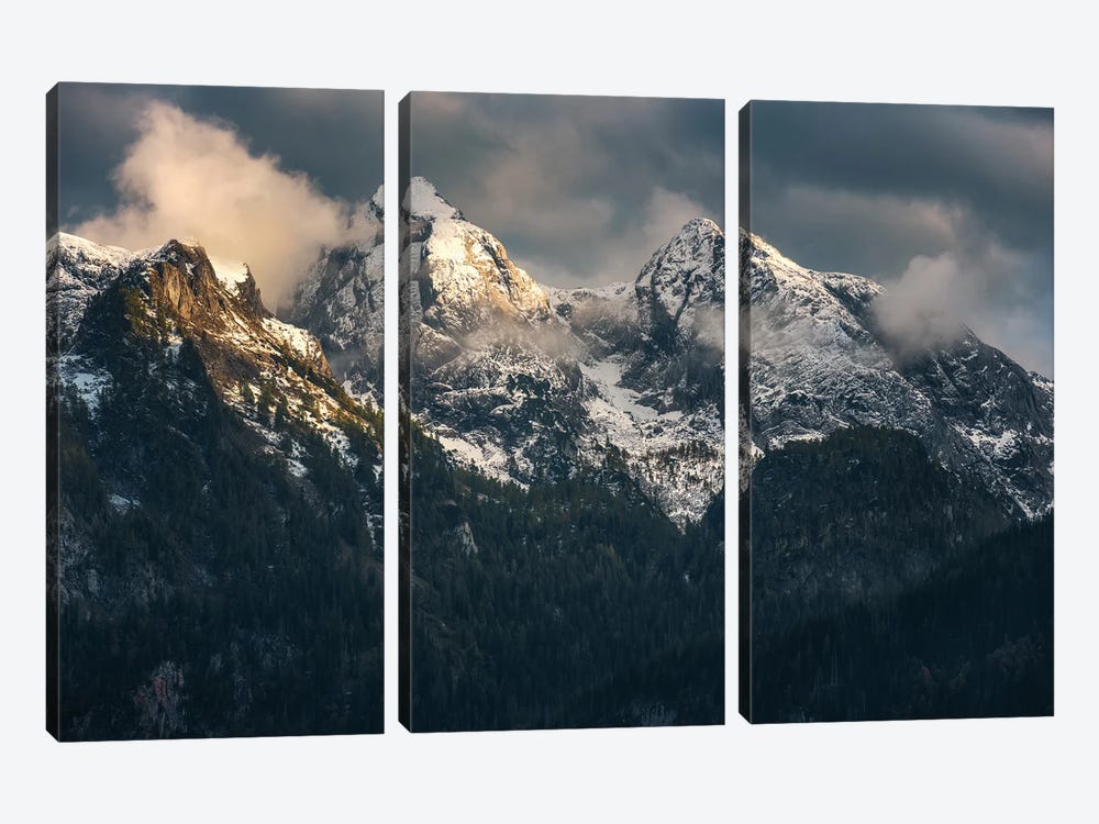 Moody Mountain View In The German Alps by Daniel Gastager 3-piece Canvas Artwork