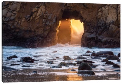 A Sunset At The Coast Of Big Sur Canvas Art Print - Daniel Gastager