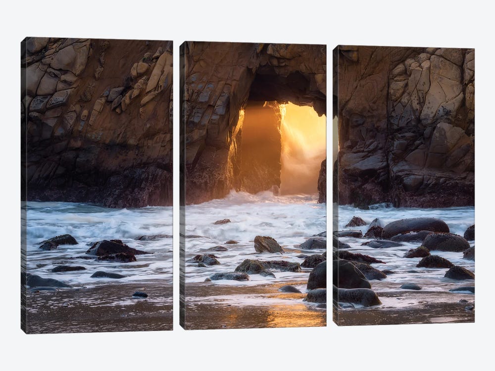 A Sunset At The Coast Of Big Sur by Daniel Gastager 3-piece Art Print