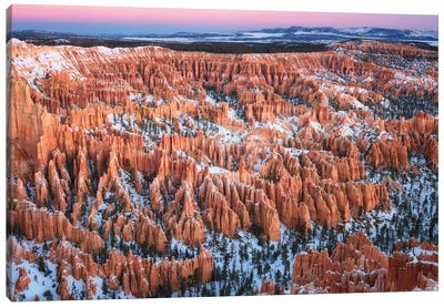 Bryce Canyon Winter Overlook Canvas Art Print - Bryce Canyon National Park