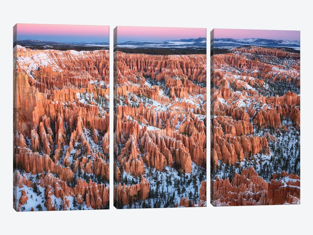 Bryce Canyon Winter Overlook by Daniel Gastager 3-piece Canvas Art Print