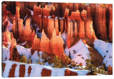 A Winter Morning At Bryce Canyon National Park Canvas Art Print - Bryce Canyon National Park Art