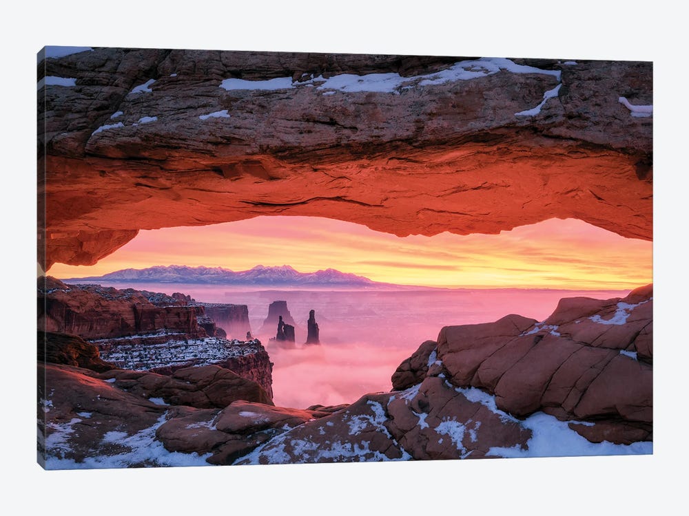 Burning Sunrise At Mesa Arch by Daniel Gastager 1-piece Canvas Art Print