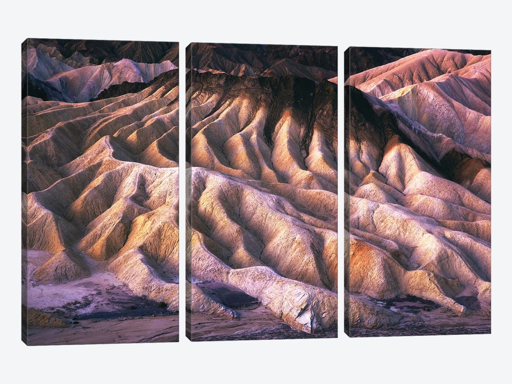 Dawn At The Badlands In Death Valley 3-piece Canvas Artwork