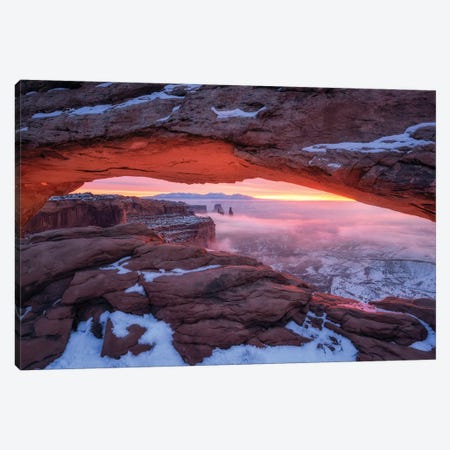 Glowing Sunrise At Mesa Arch Canvas Print #DGG276} by Daniel Gastager Canvas Artwork