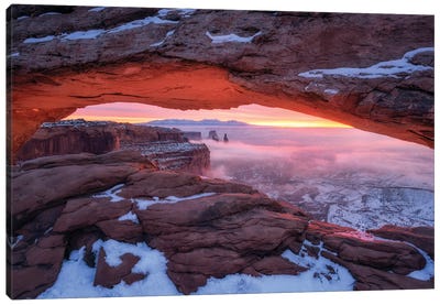 Glowing Sunrise At Mesa Arch Canvas Art Print - Daniel Gastager