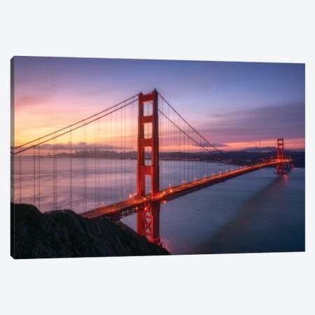 The Golden Gate Bridge At Sunrise Canvas Print #DGG277} by Daniel Gastager Canvas Artwork