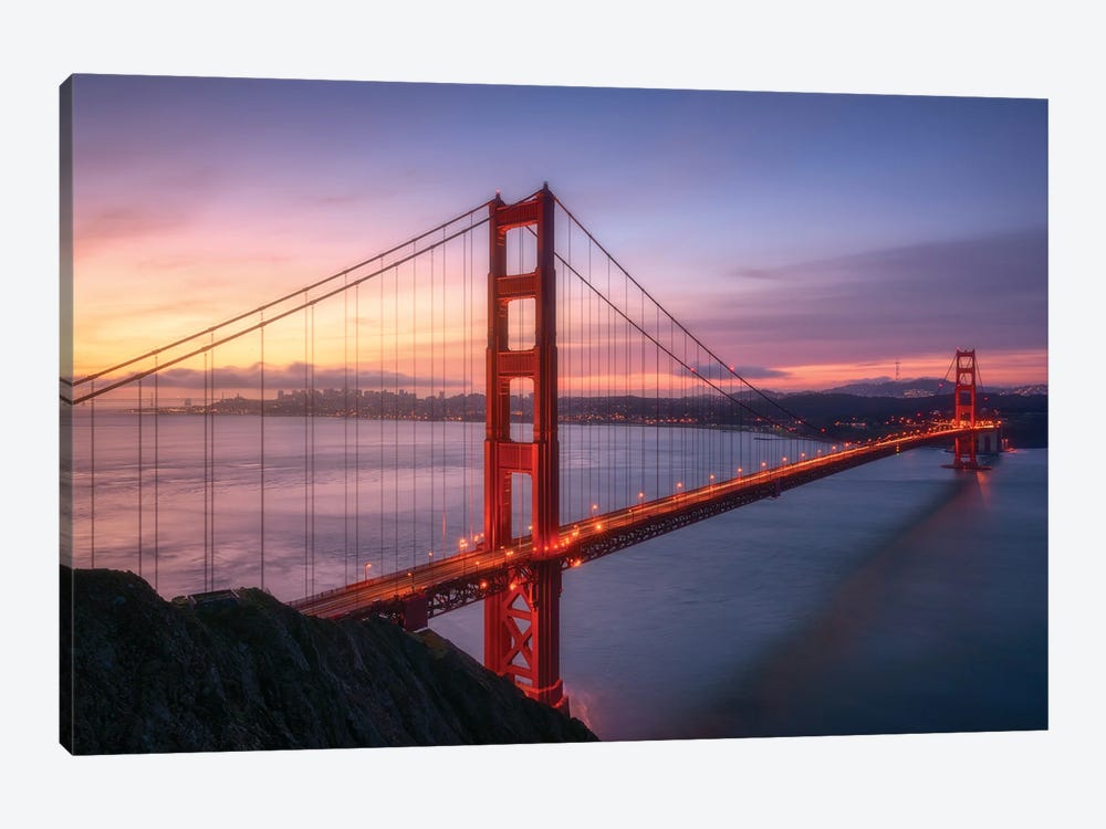 The Golden Gate Bridge At Sunrise by Daniel Gastager 1-piece Canvas Print