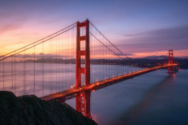 San Francisco: The Golden Gate Bridge At Sunrise by Daniel Gastager