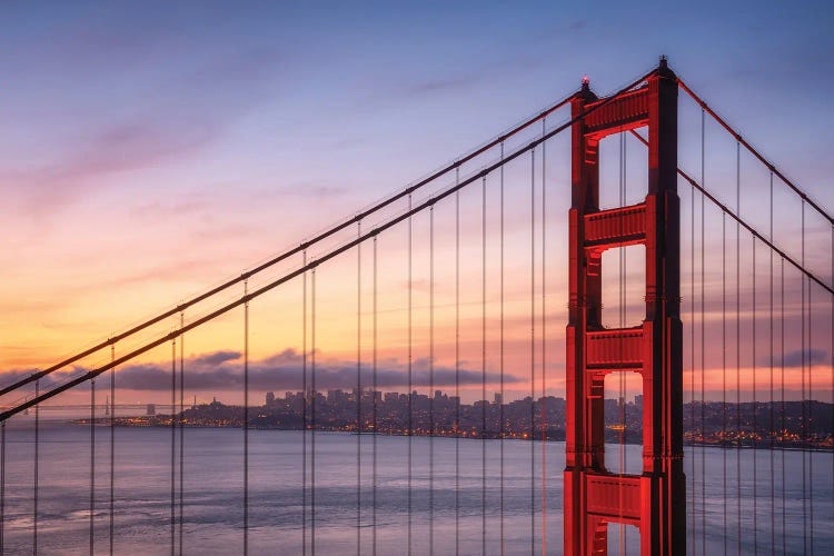 A Sunrise Closeup Of The Golden Gate Bridge