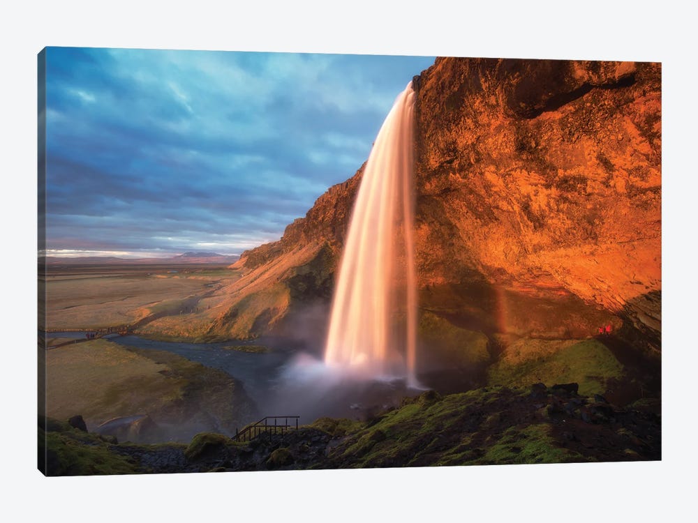 Stormy Sunset At Seljalandsfoss by Daniel Gastager 1-piece Canvas Print