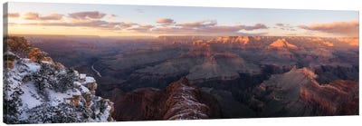 A Grand Canyon Sunset Panorama Canvas Art Print - Grand Canyon National Park Art