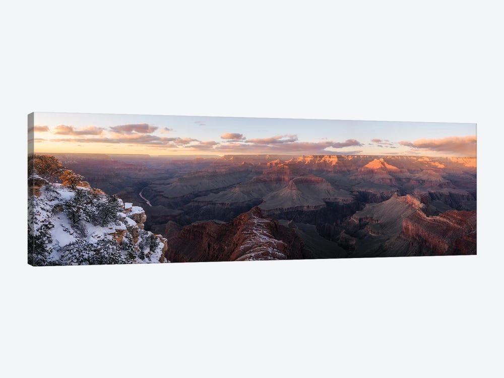 A Grand Canyon Sunset Panorama by Daniel Gastager 1-piece Canvas Art Print