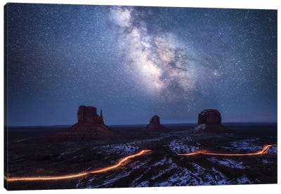 The Milky Way Above Monument Valley Canvas Art Print - Milky Way Galaxy Art
