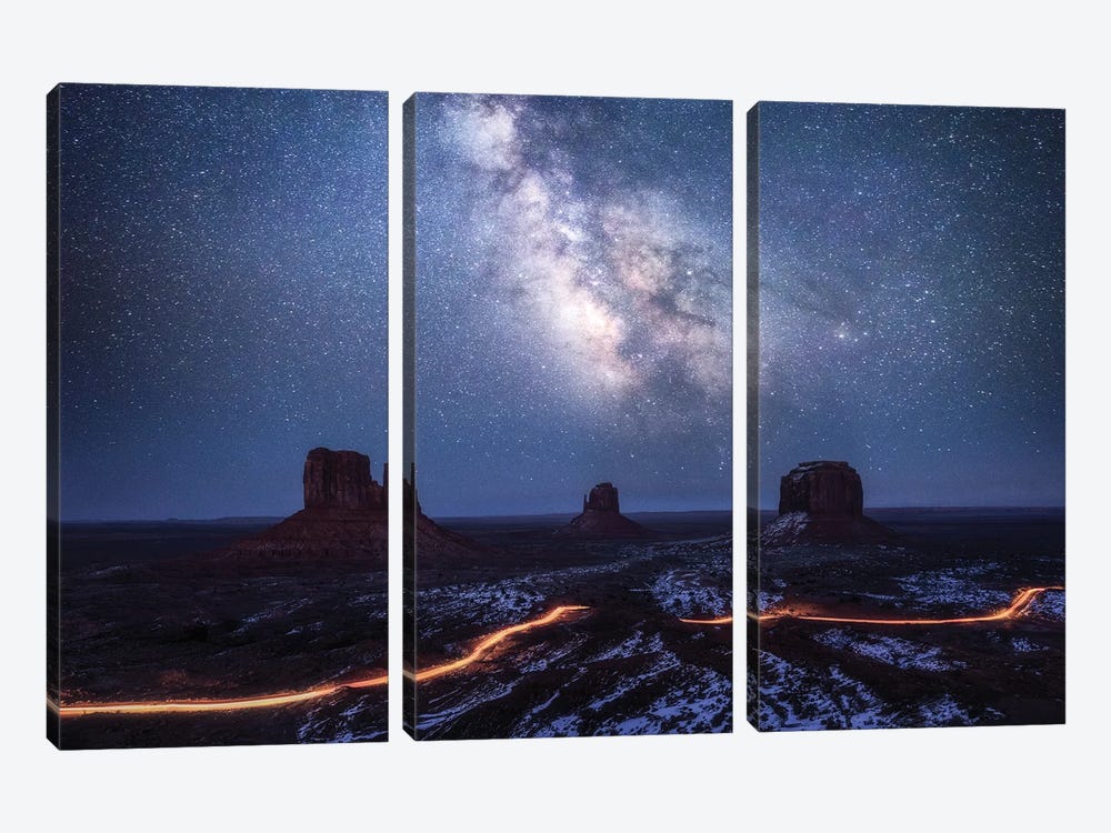 The Milky Way Above Monument Valley by Daniel Gastager 3-piece Art Print