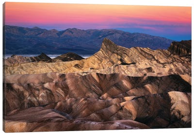 Sunrise At Zabriskie Point In Death Valley Canvas Art Print - Death Valley National Park