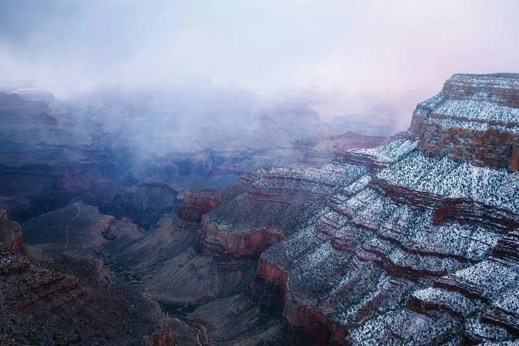 A Misty Winter Evening At The Grand Canyon