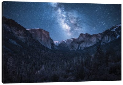 The Milky Way Above Yosemite National Park Canvas Art Print - Galaxy Art