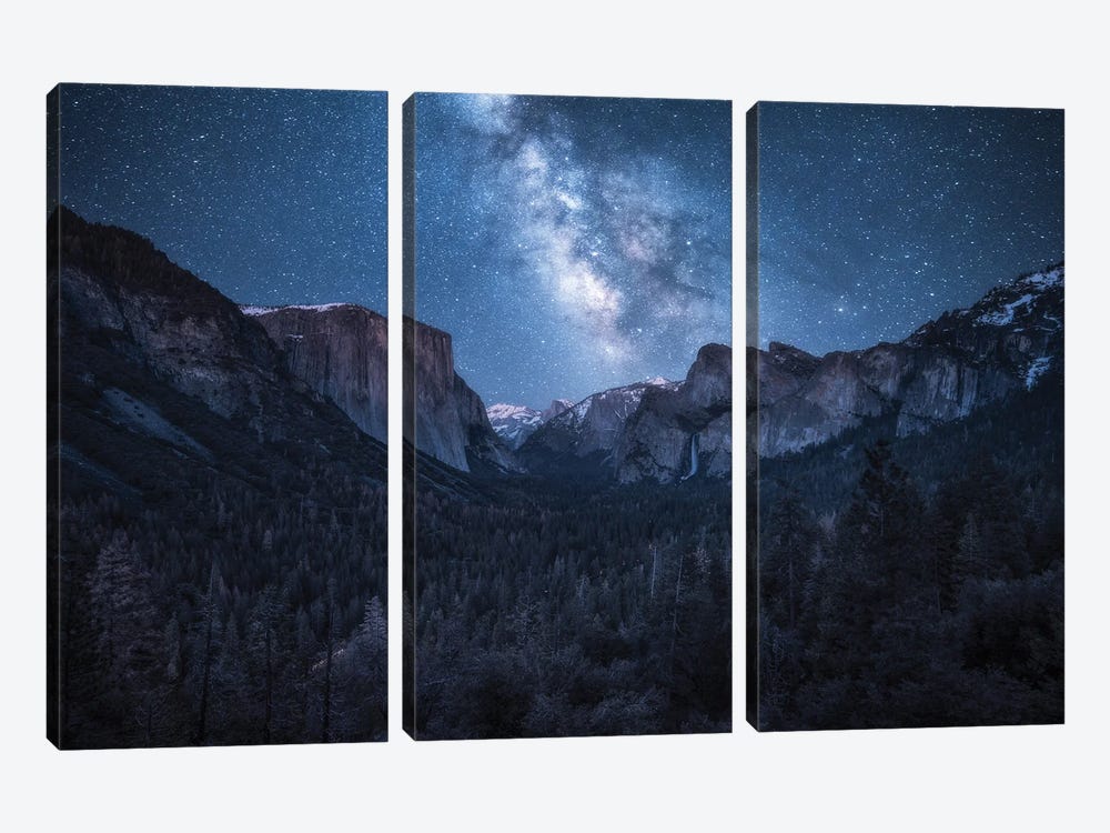The Milky Way Above Yosemite National Park by Daniel Gastager 3-piece Canvas Artwork