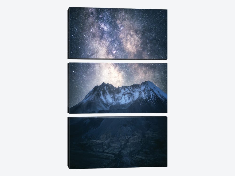 Milky Way Above Mount St Helens by Daniel Gastager 3-piece Canvas Artwork