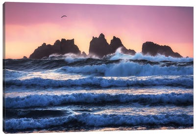 Bandon Beach Wave Layers Canvas Art Print