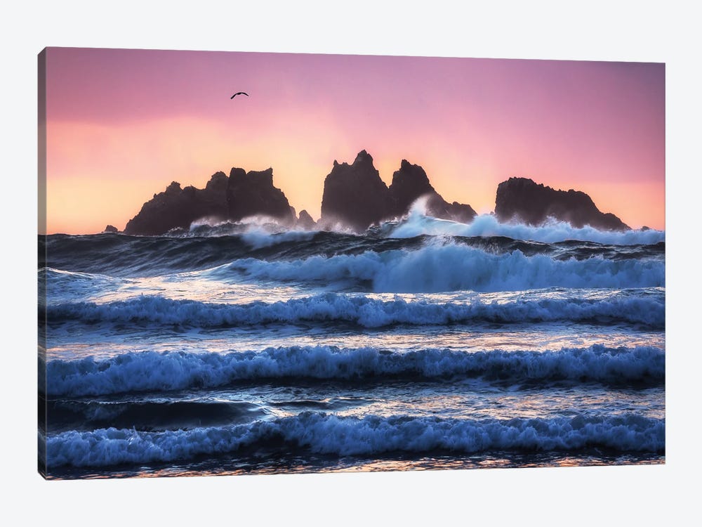 Bandon Beach Wave Layers by Daniel Gastager 1-piece Canvas Art