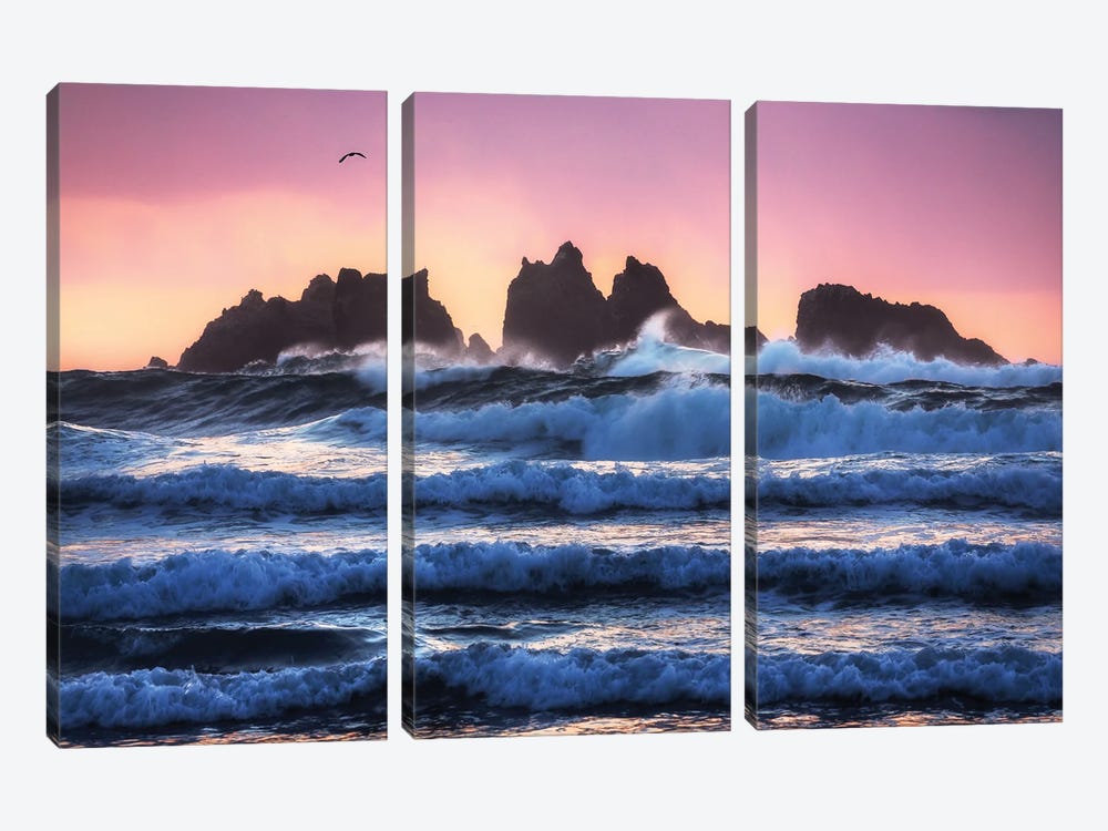 Bandon Beach Wave Layers by Daniel Gastager 3-piece Canvas Art