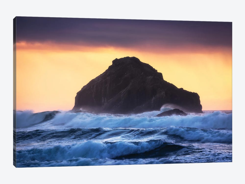 Bandon Wild Coast Sunset by Daniel Gastager 1-piece Canvas Art Print