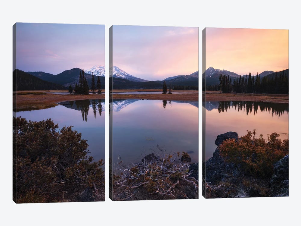 A Calm Morning At The Lake In Oregon by Daniel Gastager 3-piece Canvas Art