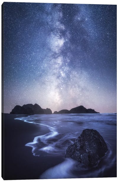 Milky Way Above The Coast Of Oregon Canvas Art Print - Milky Way Galaxy Art