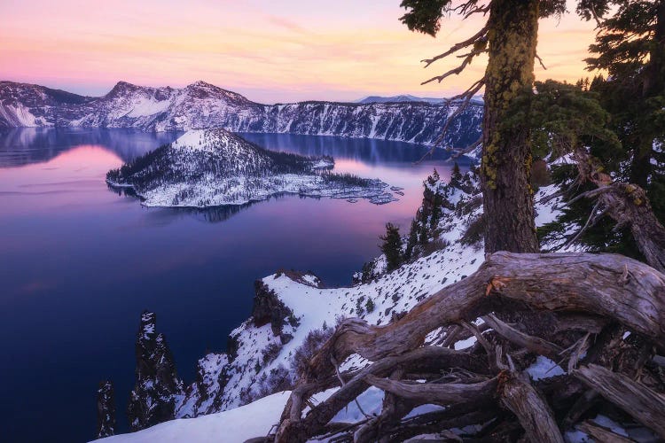 A Winter Evening At Crater Lake