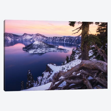 A Winter Evening At Crater Lake Canvas Print #DGG304} by Daniel Gastager Canvas Art