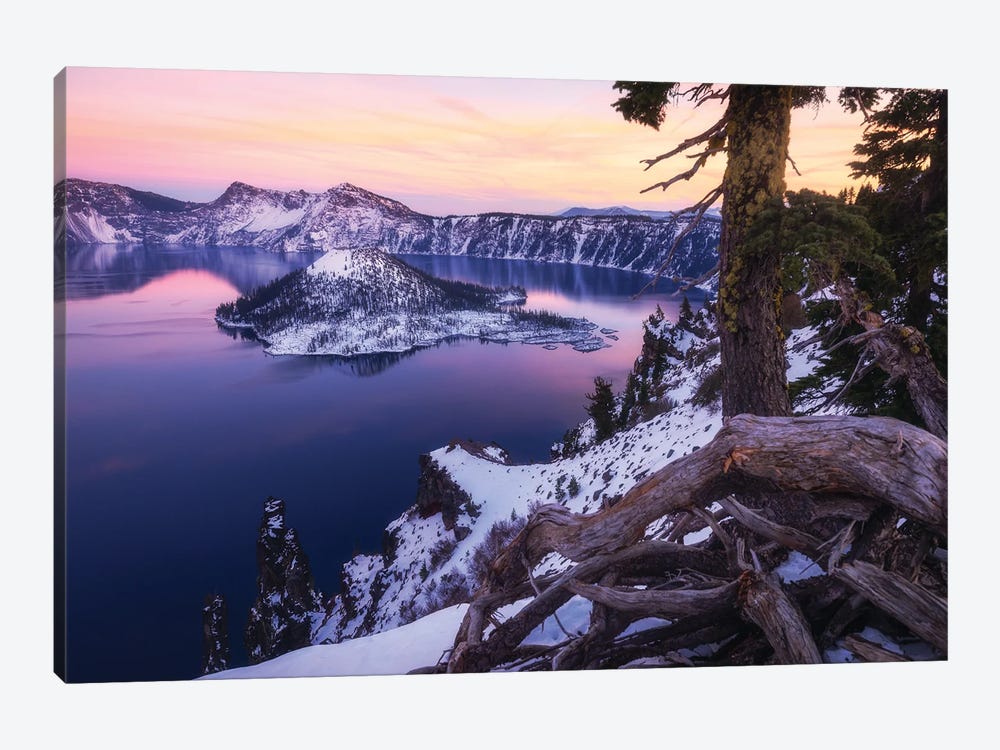 A Winter Evening At Crater Lake by Daniel Gastager 1-piece Canvas Art