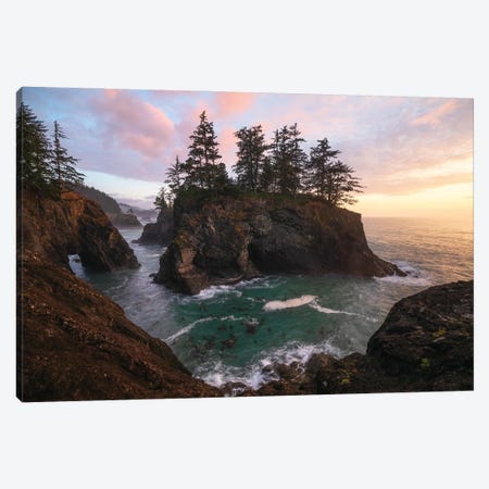 Sunset At The Oregon Coast Canvas Print #DGG311} by Daniel Gastager Canvas Artwork