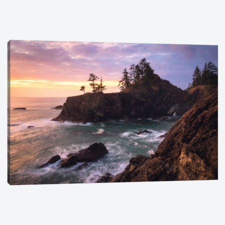Sunset At The Wild Coat Of Oregon Canvas Print #DGG313} by Daniel Gastager Canvas Artwork